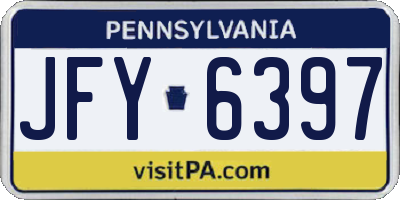 PA license plate JFY6397