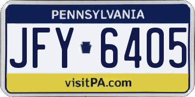 PA license plate JFY6405