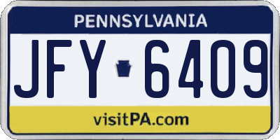PA license plate JFY6409