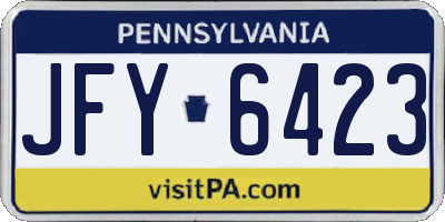 PA license plate JFY6423