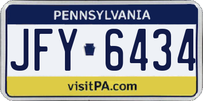 PA license plate JFY6434
