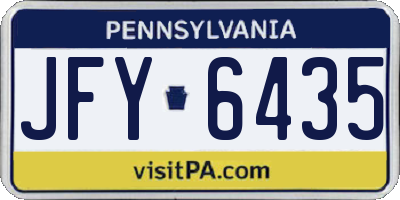 PA license plate JFY6435