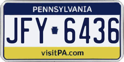 PA license plate JFY6436