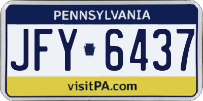 PA license plate JFY6437