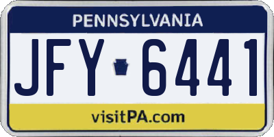 PA license plate JFY6441