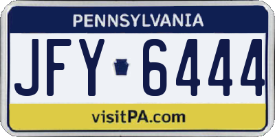 PA license plate JFY6444
