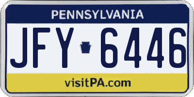 PA license plate JFY6446