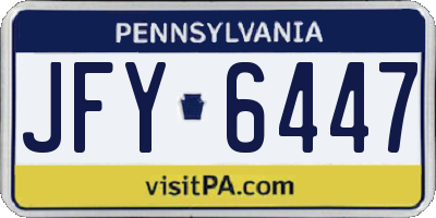 PA license plate JFY6447