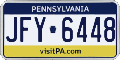 PA license plate JFY6448