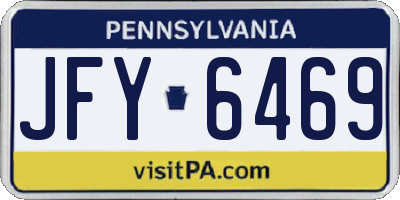 PA license plate JFY6469
