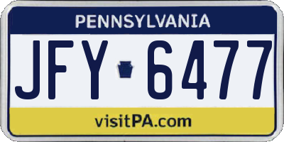 PA license plate JFY6477