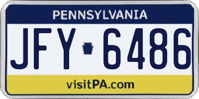 PA license plate JFY6486
