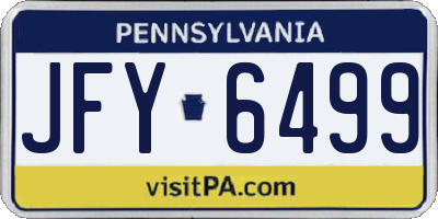 PA license plate JFY6499