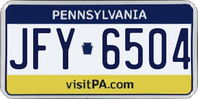 PA license plate JFY6504