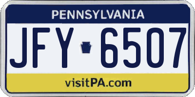PA license plate JFY6507