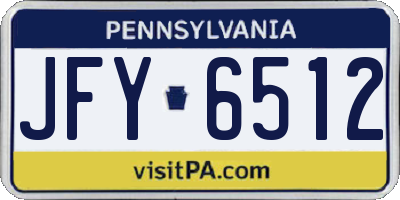 PA license plate JFY6512