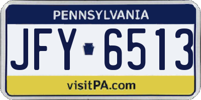 PA license plate JFY6513