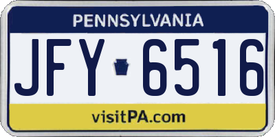 PA license plate JFY6516