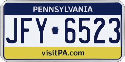 PA license plate JFY6523