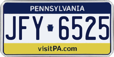 PA license plate JFY6525