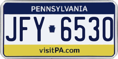 PA license plate JFY6530