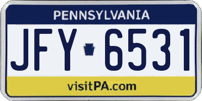 PA license plate JFY6531