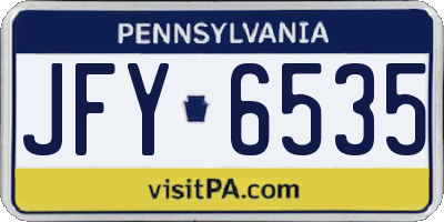 PA license plate JFY6535