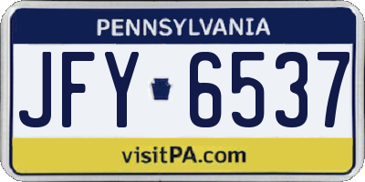 PA license plate JFY6537