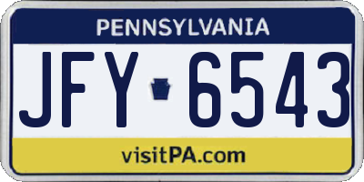 PA license plate JFY6543
