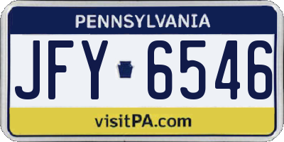 PA license plate JFY6546