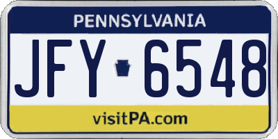 PA license plate JFY6548