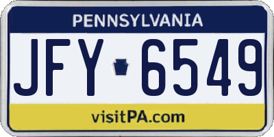 PA license plate JFY6549