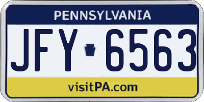 PA license plate JFY6563