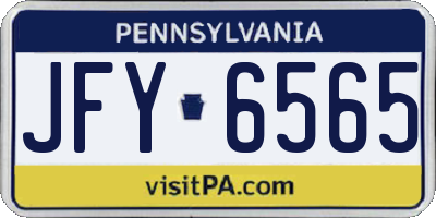 PA license plate JFY6565