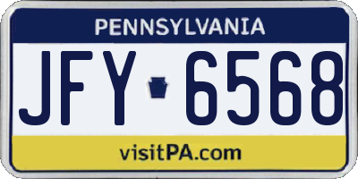 PA license plate JFY6568