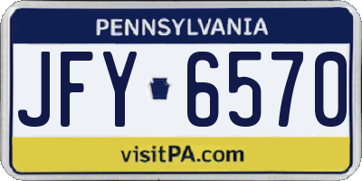 PA license plate JFY6570