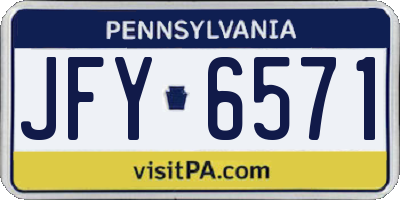 PA license plate JFY6571