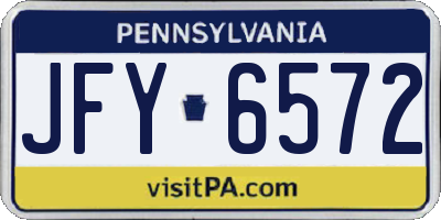 PA license plate JFY6572