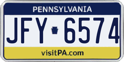 PA license plate JFY6574
