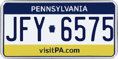 PA license plate JFY6575