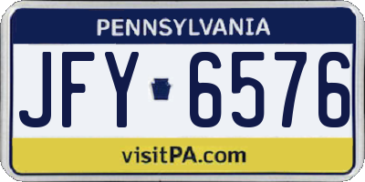 PA license plate JFY6576
