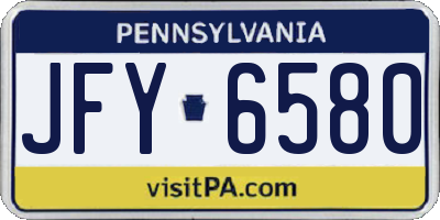 PA license plate JFY6580