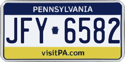 PA license plate JFY6582
