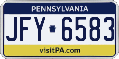 PA license plate JFY6583