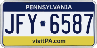 PA license plate JFY6587