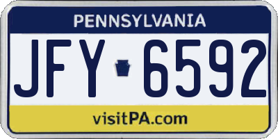 PA license plate JFY6592