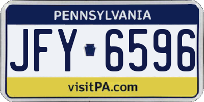 PA license plate JFY6596