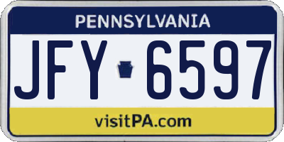 PA license plate JFY6597