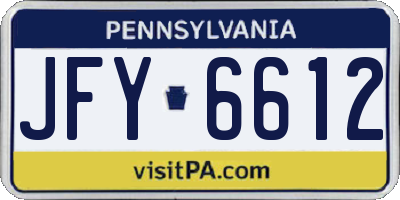 PA license plate JFY6612