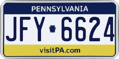 PA license plate JFY6624